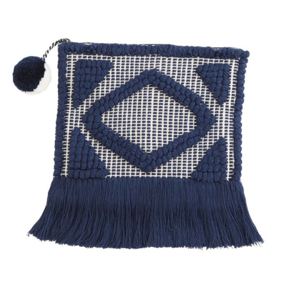 MUD PIE | Geometric Cotton Yarn Woven Clutch
